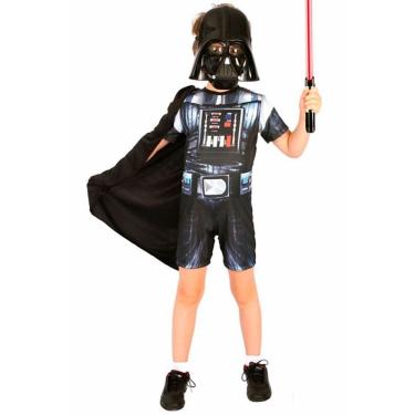 Imagem de Fantasia Star Wars Infantil Darth Vader Curta Com Capa e Máscara