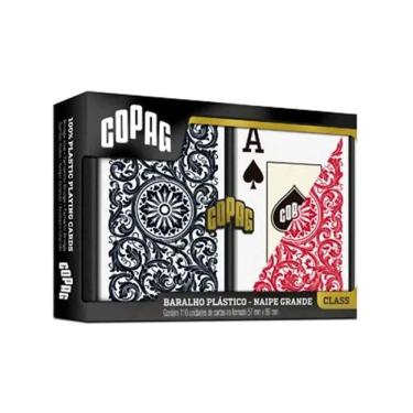 Imagem de Baralho Class 1546 Elite Vermelho E Preto Estojo Duplo 100% Plástico - Naipe Grande Copag