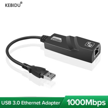 Imagem de Adaptador Ethernet USB 3.0 para laptop  placa de rede  tipo C para Gigabit  RJ45 Lan  10 Mbps  100