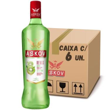 Imagem de Bebida Askov Vodka Remix Kiwi Caixa Com 6 Un De 900ml