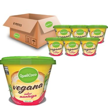Imagem de Manteiga De Coco Sem Sal Vegana Qualicoco 200G  6 Potes 