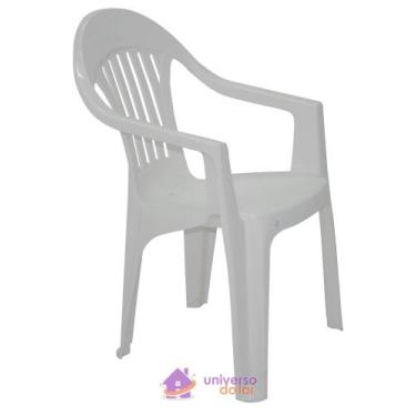 Imagem de Cadeira Trmontina Imbé Branca Com Braços Em Polipropileno - Tramontina