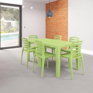 Imagem de Mesa Niala Quadrada Adulta Tampo Plástico Verde