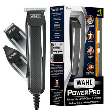 Imagem de Wahl PowerPro Aparador de barba com fio, cortador de cabelo, aparador de cabelo, kit de cuidados para homens – para barba, bigode, barba, orelha, nariz e cuidados corporais – Modelo 9686