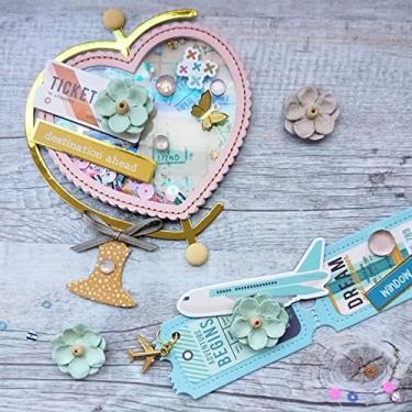 Imagem de KSCRAFT Agitador de coração globo de metal, moldes de corte, estênceis para álbum de recortes/álbum de fotos decorativo em relevo cartões de papel DIY