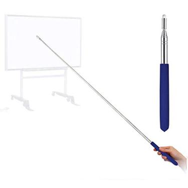 Imagem de Ponteiro telescópico para professores, ponteiro de ensino para sala de aula, ponteiro retrátil de metal com comprimento estendido 99 cm, ponteiro de quadro branco para apresentador portátil (Flet