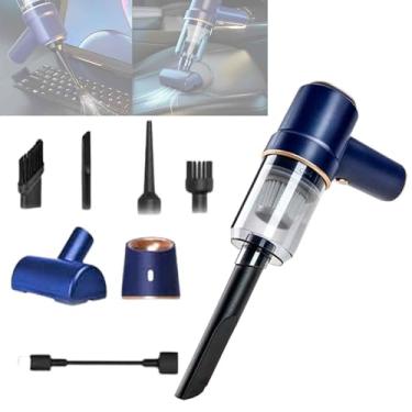 Imagem de Aspirador portátil com luz, aspirador portátil, sucção forte, aspirador portátil dobrável de 90 ° (blue)
