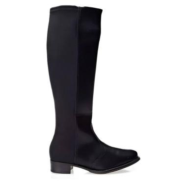 Imagem de Bota Beira Rio Napa Lycra Cano Longo Feminina Preta