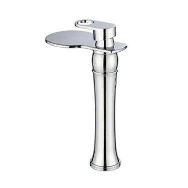 Imagem de Torneiras de pia de banheiro Conjunto central contemporâneo de metal completo um furo único manípulo montado no deck cromado M1502CW-H