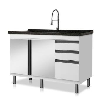 Imagem de Gabinete de cozinha espelhado Vitória para pia de 1,14 m