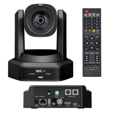 Imagem de Câmera 4K NDI PTZ, câmera NDI|HX2 com zoom óptico de 20X e rastreamento automático de IA com saídas USB3.0 3G-SDI HDMI LAN, câmera de videoconferência que funciona com Zoom, OBS（navio do Brasil）
