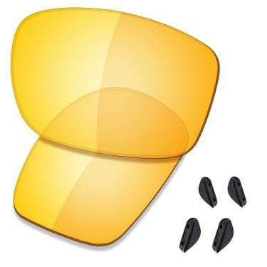 Imagem de SAUCER Lentes de reposição premium e kits de borracha para óculos de sol Oakley Valve New 2014 OO9236 | Valve New 2014 Low Bridge Fit OO9243 Óculos de sol High Defense - Amarelo HD