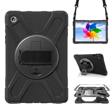 Imagem de Capa à prova de choque para Samsung Galaxy Tab A9+/A9 Plus 28 cm 2023 (SM-X210/X216/X218), capa de tablet portátil resistente com alça de suporte giratório 360 e estojo de transporte para cinto de