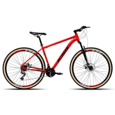 Imagem de Bicicleta Aro 29 KSW XLT 1x9v com 9 Marchas Pedivela Single Coroa Unica de 1v Catraca 9V 11/36 Dentes Freio Hiudraulico e Garfo de Suspensão Com Trava,21,Vermelho Preto