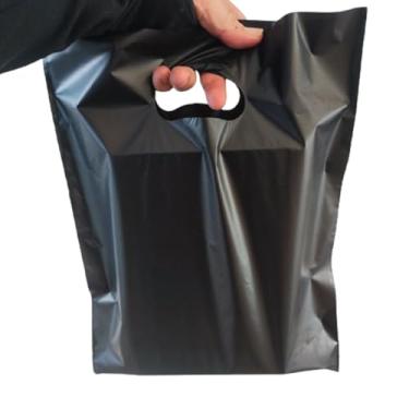 Imagem de 100 SACOLAS PLASTICA BOCA DE PALHAÇO 30X40X0,08 TRANSPARENTE 1°LINHA (PRETA)