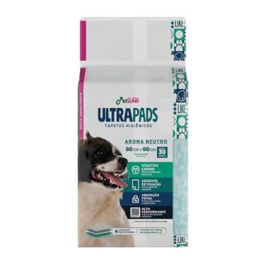Imagem de Tapete Higiênico Premium para cães Petlike Ultrapads Aroma Neutro 80cmx60cm 30 unid.