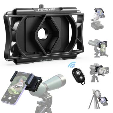 Imagem de Adaptador de telefone telescópio atualizado, adaptador de foto binóculo rotativo de 360° para Android e iPhone, suporte de smartphone para telescópio, monocular, binóculo, telescópio, microscópio com