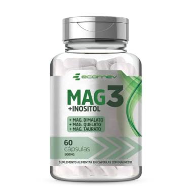 Imagem de Mag3 Magnésio (Dimalato Quelato Taurato) + Inositol Puro 500Mg 60 Cáps Ecomev