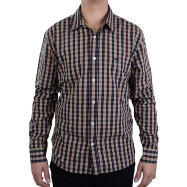 Imagem de Camisa Masculina King&Joe ML Xadrez Slim Marinho - CS22247-Masculino