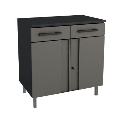 Imagem de Armário Multiuso Aço Multibox 2 Portas 2 Gavetas Cinza/Preto - Telasul