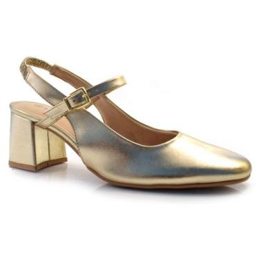 Imagem de Sapato Mary Jane Feminino Ramarim Dourado 24-17131 Met