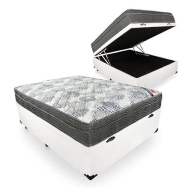 Imagem de Cama Box Com Baú + Colchão De Molas Ensacadas - Ortobom - ISO SuperPocket (Branco, Casal)