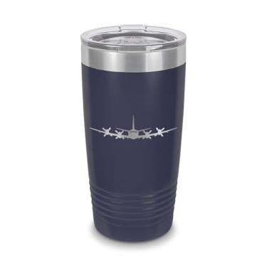 Imagem de Copo frontal P-3 Orion 590 ml gravado a laser de aço inoxidável com isolamento a vácuo com tampa transparente anti-submarino p3 - azul marinho