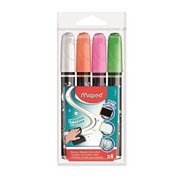 Imagem de Marcador Multi Superficie Estojo X 4 Cores Branco/Laranja/Rosa/Verde, Maped, 743547