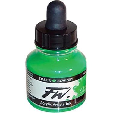 Imagem de Daler Rowney Tinta acrílica FW Artists pote de 29,5 ml - verde fluorescente
