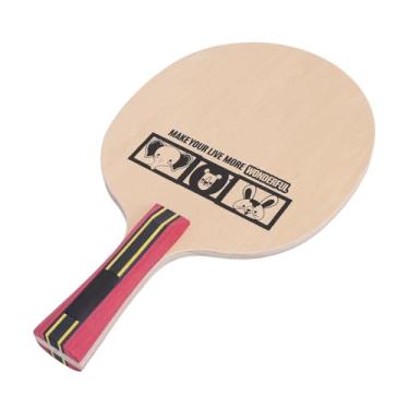 Imagem de Raquete de Tênis de Mesa, Aderência Confortável, Controle Superior, Basswood de 5 Camadas, Ideal para Jogos Internos e Externos (Aperto de mão com alça longa)