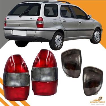 Imagem de Kit Lanterna Traseira Palio Weekend Fumê + Pisca Fume 97 98 99 00 - JC