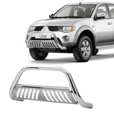 Imagem de Quebra Mato L200 Triton 2014 A 2016 Chapa Cromado - SOLAR
