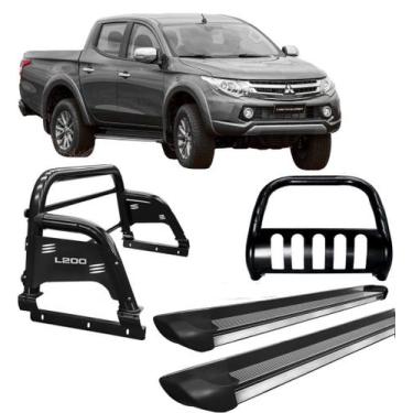 Imagem de Kit Quebra Mato Estribo Personalizado Santo Antônio 20 L200 Preto - HO