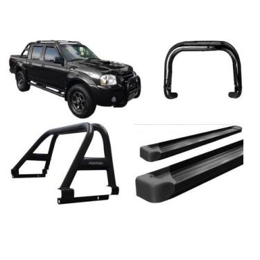 Imagem de Kit Quebra Mato Santo Antonio Estribo Frontier Até 2007 Preto - HOZZ