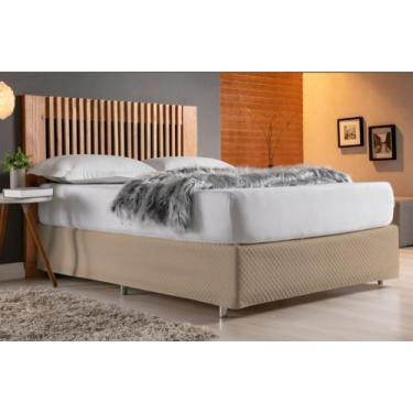 Imagem de Saia Para Cama Box Queen Com Elástico  Bege - BruceBaby Bordados, Bege