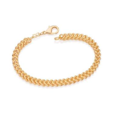 Imagem de Pulseira banhado ouro 3x 24k 18k e 22k feminina grossa rommanel corren