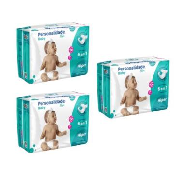 Imagem de Kit C3 Fralda Infantil Baby Plus P C100 - Personalidade - Eurofral - P
