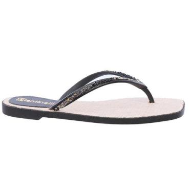 Imagem de Santinelli Chin Fem 1564-003-Chinelo-Dedo Branco, Preto, 35