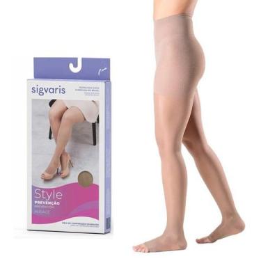Imagem de Meia Calça Sigvaris Audace 120 AT Compressão 15-20MMHG PE Aberto, NATU