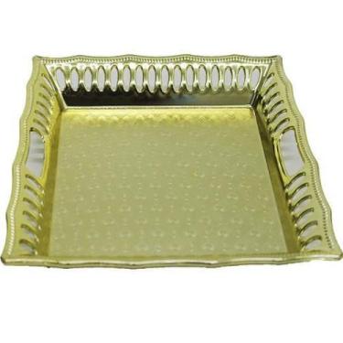 Imagem de Bandeja Quadrada 24Cm Plastica Metalica Color - 139693 - Interponte