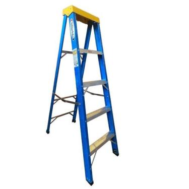 Imagem de Escada em Fibra Tesoura 4 Degraus 1,50m com Patamar Premium WBertolo