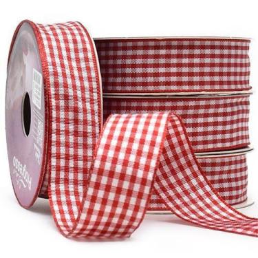 Imagem de Fita Xadrez XT005 22mm com 10 Metros - Fitas Progresso, 209 VERMELHO