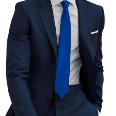 Imagem de Gravata Slim Masculina Tradicional Social Com Nó Pronto E Zíper - MCOL