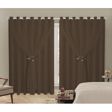 Imagem de Cortina Blackout PVC 2,80x2,30 Com Tecido Voil Sala e Quarto - BOB SHO