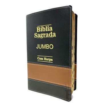 Imagem de Bíblia Sagrada Letra Jumbo - LUXO Bicolor - Preta e Caramelo - CPP