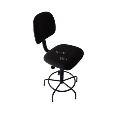 Imagem de Cadeira Secretaria Caixa Alta Base Ferro Sem Rodízio Tecido - Sintonia