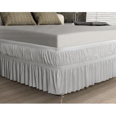 Imagem de Saia P/ Cama Box - Malha - Solteiro - Branco - Adomes