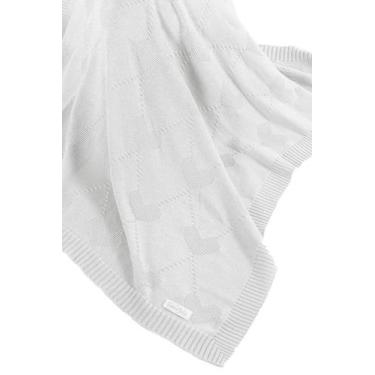 Imagem de Manta Tricô Bebê Coração HomeBliss, Branco, Único