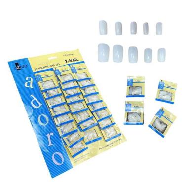 Imagem de 15 Cartela 480 Unhas Postiça Quadrada Natural Profissional - Portway