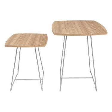 Imagem de Mesa Lateral Conjunto de Mesa de Canto Sofá Auxiliar Ursen - Genus Móv